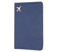 sourcing map Passport Cover Holder, Waterproof PU Leather Passport Cover Card Protector Sleeve for Women & Men Document Organizer Travel Accessories for Anniversary Wedding Gift, Dark Blue