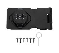 sourcing map Password Hasp Locks Keyless Combination Lock 3.5 Inch Twist Knob for Door Security Gate Small Doors Cabinets Bathroom Closet Fence Garage Garden Cupboard(Black)