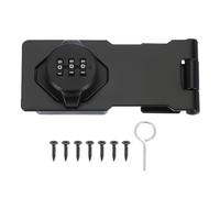 sourcing map Password Hasp Locks Keyless Combination Lock 4.5 Inch Twist Knob for Door Security Gate Small Doors Cabinets Bathroom Closet Fence Garage Garden Cupboard(Black)