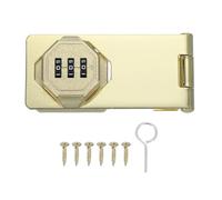 sourcing map Password Hasp Locks Keyless Combination Lock 4 Inch Twist Knob No Drilling Required for Door Security Gate Small Doors Cabinets Bathroom Closet Fence Garage Garden(Gold)
