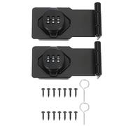 sourcing map Password Rotary Hasp Locks, Mechanical Cabinet Combination Latch Locks 3.5" Security Keyless Rotary Hasp Latch Lock for Shed Door Sliding Closet Bathroom Outdoor Black Pack of 2