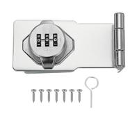 sourcing map Password Rotary Hasp Locks, Mechanical Cabinet Combination Latch Locks 3.5" Security Keyless Rotary Hasp Latch Lock for Shed Door Sliding Closet Outdoor Silver