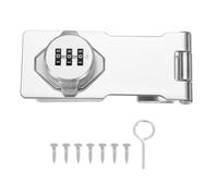 sourcing map Password Rotary Hasp Locks, Mechanical Cabinet Combination Latch Locks 4.5" Security Keyless Rotary Hasp Latch Lock for Shed Door Sliding Closet Bathroom Outdoor Silver