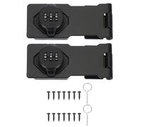 sourcing map Password Rotary Hasp Locks, Mechanical Cabinet Combination Latch Locks 4.5" Security Keyless Rotary Hasp Latch Lock for Shed Door Sliding Closet Bathroom Outdoor Black Pack of 2