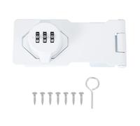sourcing map Password Rotary Hasp Locks, Mechanical Cabinet Combination Latch Locks 4.5" Security Keyless Rotary Hasp Latch Lock for Shed Door Sliding Closet Bathroom Outdoor White
