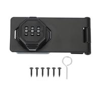 sourcing map Password Rotary Hasp Locks, Mechanical Cabinet Combination Latch Locks 4" Security Keyless Rotary Hasp Latch Lock for Shed Door Sliding Closet Bathroom Outdoor Black