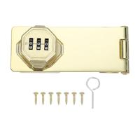 sourcing map Password Rotary Hasp Locks, Mechanical Cabinet Combination Latch Locks 5" Security Keyless Rotary Hasp Latch Lock No Drilling for Shed Door Sliding Closet Bathroom Outdoor Gold