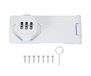 sourcing map Password Rotary Hasp Locks, Mechanical Cabinet Combination Latch Locks 5" Security Keyless Rotary Hasp Latch Lock No Drilling for Shed Door Sliding Closet Bathroom Outdoor White