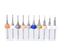 sourcing map PCB Drill Bits 0.15mm-1.0mm Tungsten Carbide Rotary Tool Jewelry CNC Engraving Print Circuit Board Micro Drill Bits 1/8 Inch Shank 1 Set (10 Pcs)