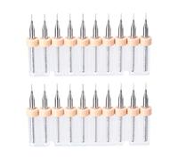 sourcing map PCB Drill Bits 0.2mm Tungsten Carbide Rotary Tool Jewelry CNC Engraving Print Circuit Board Micro Drill Bits 1/8 Inch Shank 2 Set (20 Pcs)