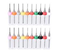 sourcing map PCB Drill Bits 0.3mm-1.2mm Tungsten Carbide Rotary Tool Jewelry CNC Engraving Print Circuit Board Micro Drill Bits 1/8 Inch Shank 2 Set (20 Pcs)