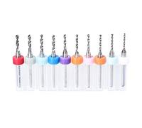 sourcing map PCB Drill Bits 1.1mm-2.0mm Tungsten Carbide Rotary Tool Jewelry CNC Engraving Print Circuit Board Micro Drill Bits 1/8 Inch Shank 1 Set (10 Pcs)