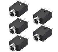 sourcing map PCB Mount 3.5mm 5 Pin Socket Headphone Stereo Jack Video Connector PJ358 Black 5Pcs