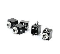 sourcing map PCB Panel Mount 3.5mm Female Earphone Jack Socket Connector 5pcs