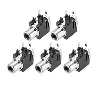 sourcing map PCB Panel Mount Single RCA Socket Female Jack Audio Video AV Connector Black 2pins 5Pcs