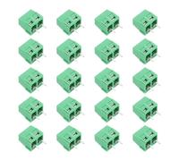 sourcing map PCB Terminal Block Connectors, 20 Pcs 2 Pin 5mm/0.2" Pitch PCB Mount Screw Terminal Block Connector(Can be Spliced) 300V 10A for DIY Electronic Projects(Green, 10x14.5x8mm)