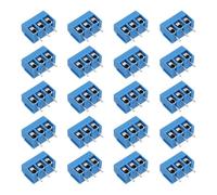 sourcing map PCB Terminal Block Connectors, 20 Pcs 3 Pin 5mm/0.2" Pitch PCB Mount Screw Terminal Block Connector(Can be Spliced) 300V 16A for DIY Electronic Projects(Blue, 15x14x8mm)