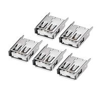 sourcing map PCB USB Connector Type-A Female Jack 4 Pin Vertical Straight Insert 5Pcs