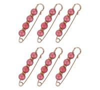 sourcing map Pearl Brooch Pins, 2.95" Decorative Safety Pin Brooch Fashion Sweater Shawl Crystal Clip for Collar Dress Shirt Clothing Accessories for Women, Eraser Pink, 8pcs