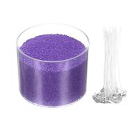 sourcing map Pearled Sand Candles with 20 Pcs Wicks 7Oz / 200g Candle Beads Refillable Powder Sand Wax Making Kit for Thanksgiving Christmas Wedding Party DIY Home Crafts, Purple