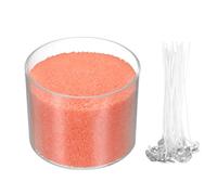 sourcing map Pearled Sand Candles with 20 Pcs Wicks 7Oz / 200g Candle Beads Refillable Powder Sand Wax Making Kit for Thanksgiving Christmas Wedding Party DIY Home Crafts, Orange