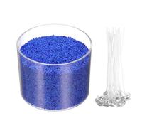 sourcing map Pearled Sand Candles with 20 Pcs Wicks 7Oz / 200g Candle Beads Refillable Powder Sand Wax Making Kit for Thanksgiving Christmas Wedding Party DIY Home Crafts, Bright Blue