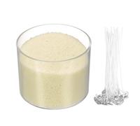 sourcing map Pearled Sand Candles with 30 Pcs Wicks 14Oz / 400g Candle Beads Refillable Powder Sand Wax Making Kit for Thanksgiving Christmas Wedding Party DIY Home Crafts, Beige