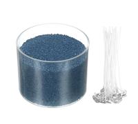 sourcing map Pearled Sand Candles with 30 Pcs Wicks 14Oz / 400g Candle Beads Refillable Powder Sand Wax Making Kit for Thanksgiving Christmas Wedding Party DIY Home Crafts, Sea Blue