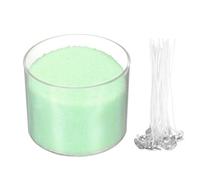 sourcing map Pearled Sand Candles with 50 Pcs Wicks 21Oz / 600g Candle Beads Refillable Powder Sand Wax Making Kit for Thanksgiving Christmas Wedding Party DIY Home Crafts, Light Green