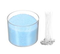 sourcing map Pearled Sand Candles with 50 Pcs Wicks 21Oz / 600g Candle Beads Refillable Powder Sand Wax Making Kit for Thanksgiving Christmas Wedding Party DIY Home Crafts, Sky Blue