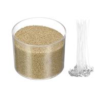 sourcing map Pearled Sand Candles with 50 Pcs Wicks 21Oz / 600g Candle Beads Refillable Powder Sand Wax Making Kit for Thanksgiving Christmas Wedding Party DIY Home Crafts, Khaki