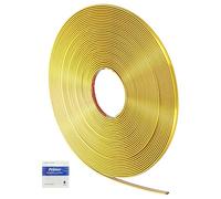 sourcing map Peel and Stick Molding Trim 65.6ft x 0.4" Flexible Wall Trim Self Adhesive PVC Wall Corner Gap Sealing Trim for Wall Ceiling Floor Cabinet Tile Edge Mirror Frame, Gold