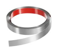 sourcing map Peel Stick Trim, Molding & Wall Trim, Self-Adhesive Vinyl Wall Base, Brushed Silver, 16.4 Ft x 0.8 Inch Stainless Steel Molding for Wall, Fireplace