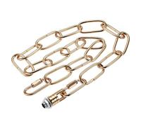 sourcing map Pendant Light Fixture Chain, 0.16 Inch Thick 24 Inch Long Chandelier Hanging Links with Chain Connectors Hook Rings, Dark Gold 1 Set