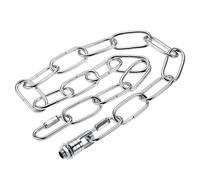 sourcing map Pendant Light Fixture Chain, 0.16 Inch Thick 24 Inch Long Chandelier Hanging Links with Chain Connectors Hook Rings, Silver Tone 1 Set