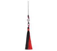 sourcing map Pendants with Tassels, 1 Pcs Classic Bells Tassel Pendant 25cm/9.84inch DIY Craft for Home Fringe Strap Hang Decoration, Black/Red