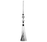 sourcing map Pendants with Tassels, 1 Pcs Classic Bells Tassel Pendant 25cm/9.84inch DIY Craft for Home Fringe Strap Hang Decoration, Black