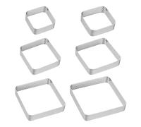 sourcing map Perforated Cake Rings Set Stainless Steel Square Tartlet Ring Nonstick Polishing Cake Mousse Ring Thickening Dessert Ring Tools for Baking Cake French Dessert Fruit