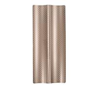 sourcing map Perforated French Bread Baking Pan, 15" x 6.3" Toast Molds Tray, 2 Wave Loaves Baking Tray for Baking Loaf Bread (Gold Tone)