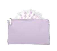 sourcing map Period Bag for Women Girls, 7.5 X 4.7 Small Essential First Period Bag with Zippers PU Leather Sanitary Towel Storage Pouch Portable Pads for Home Travel Daily Use, Purple