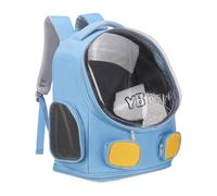 sourcing map Pet Backpack Carrier, Portable and Ventilated, Oxford Cloth, Dog Cat Travel Bag with Transparent Cover 13.78", (Bright Blue, 1 Pcs), Intended for Hiking/Camping/Traveling