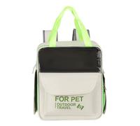 sourcing map Pet Backpack Carrier, Portable and Ventilated, Oxford Cloth, Dogs Cats and Small Animals Travel Bag 13.39" Up to 16.5 Lbs, (Beige), Intended for Hiking/Camping/Traveling