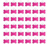 sourcing map Pet ID Tags, Personalized Dog Cat Tag Stainless Steel Aluminum Bone Shape Engraved Blank with Key Ring 38x25mm, (Rose Red, 36 Pcs), Intended for Dog/Cat/Name/Pendant Crafts