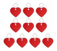 sourcing map Pet ID Tags, Personalized Dog Cat Tag Stainless Steel Aluminum Heart Shape Engraved Blank with Key Ring 38x33mm, (Red, 10 Pcs), Intended for Dog/Cat/Name/Pendant Crafts