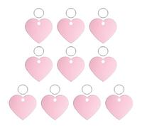 sourcing map Pet ID Tags, Personalized Dog Cat Tag Stainless Steel Aluminum Heart Shape Engraved Blank with Key Ring 38x33mm, (Pink, 10 Pcs), Intended for Dog/Cat/Name/Pendant Crafts