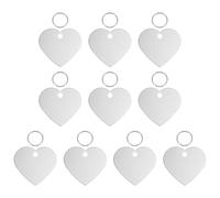 sourcing map Pet ID Tags, Personalized Dog Cat Tag Stainless Steel Aluminum Heart Shape Engraved Blank with Key Ring 38x33mm, (Silver, 10 Pcs), Intended for Dog/Cat/Name/Pendant Crafts
