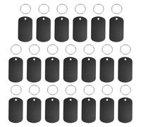 sourcing map Pet ID Tags, Personalized Dog Cat Tag Stainless Steel Aluminum Rectangle Engraved Blank with Key Ring 50 x 29mm, (Black, 20 Pcs), Intended for Dog/Cat/Name/Pendant Crafts