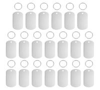sourcing map Pet ID Tags, Personalized Dog Cat Tag Stainless Steel Aluminum Rectangle Engraved Blank with Key Ring 50 x 29mm, (Aluminum, 20 Pcs), Intended for Dog/Cat/Name/Pendant Crafts