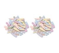 sourcing map Petal Mosaic Tiles for Crafts 200g Tear Drop Porcelain Mosaic Tiles for Mosaic Art Projects and Outdoor Decorations Yellow+Sky Blue+Light Green