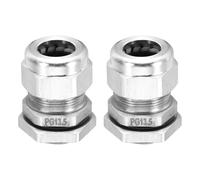 sourcing map PG13.5 Cable Glands, IP68 Waterproof Strain Relief Cord Grip Connector for 6-12mm Dia Wire, 304 Stainless Steel Wire Protectors for Cable Fixing, Wiring, Repairing, Pack of 2